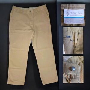 Columbia Heavy Duty Straight Leg Canvas Pants Mens 36X30 Work Outdoor Tan Khaki